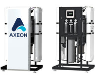 White AXEON N-Series protective cover with logo and water filtration components.