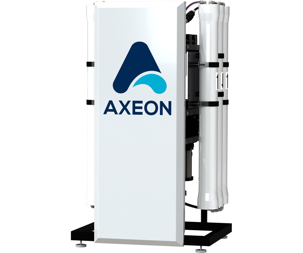 AXEON N-Series system with protective cover, featuring the AXEON logo, and filtration membranes.