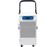 ActiveAir 110-pint dehumidifier with digital display and handle on wheels.