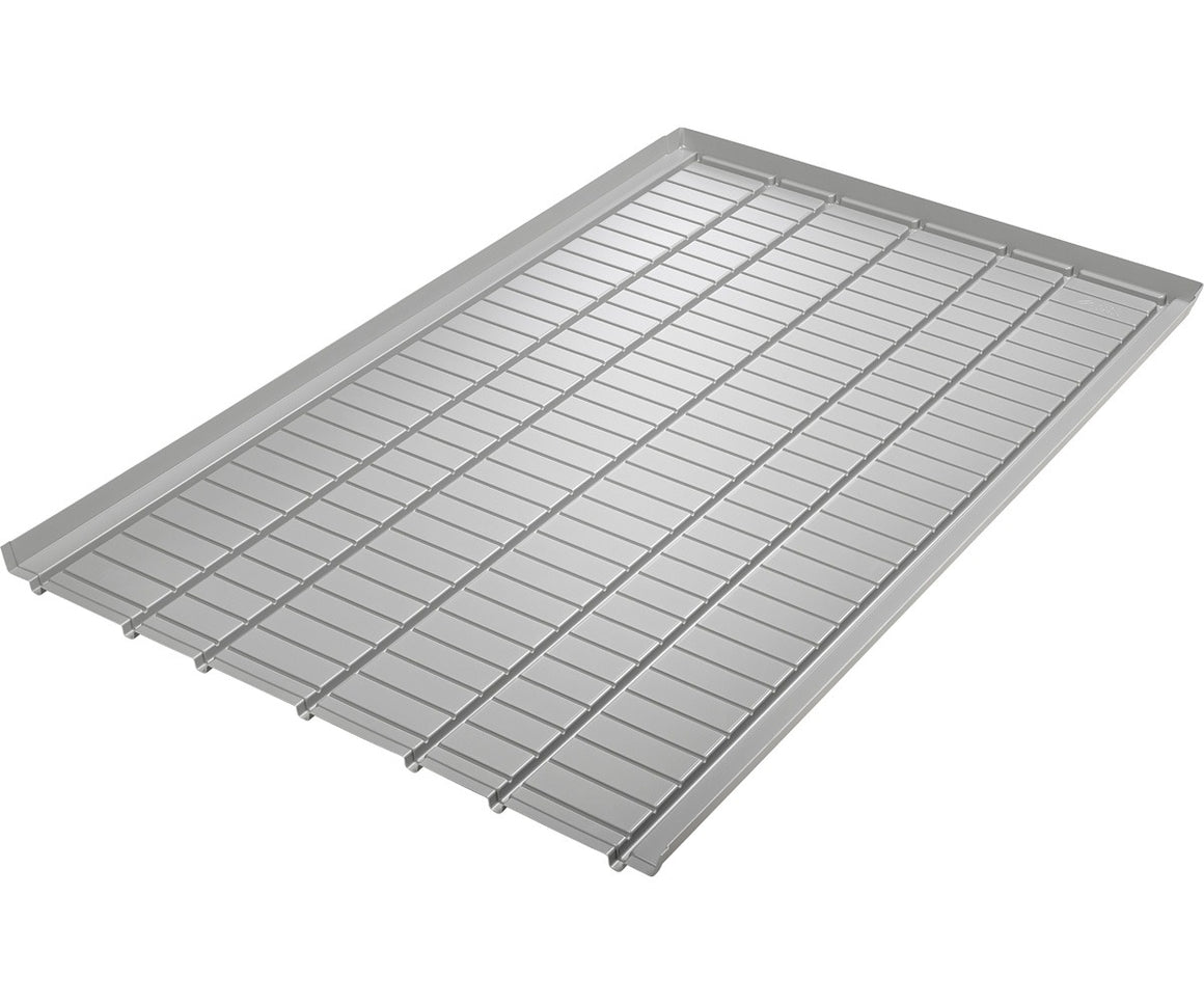 A silver 4x2 Active Aqua Infinity Tray with a divided grid for hydroponics.
