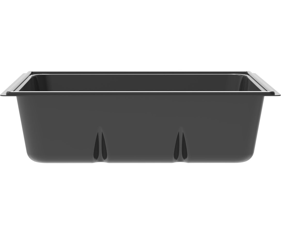 Black 100-gallon ActiveAqua reservoir with a rectangular shape and subtle indentations on the sides.