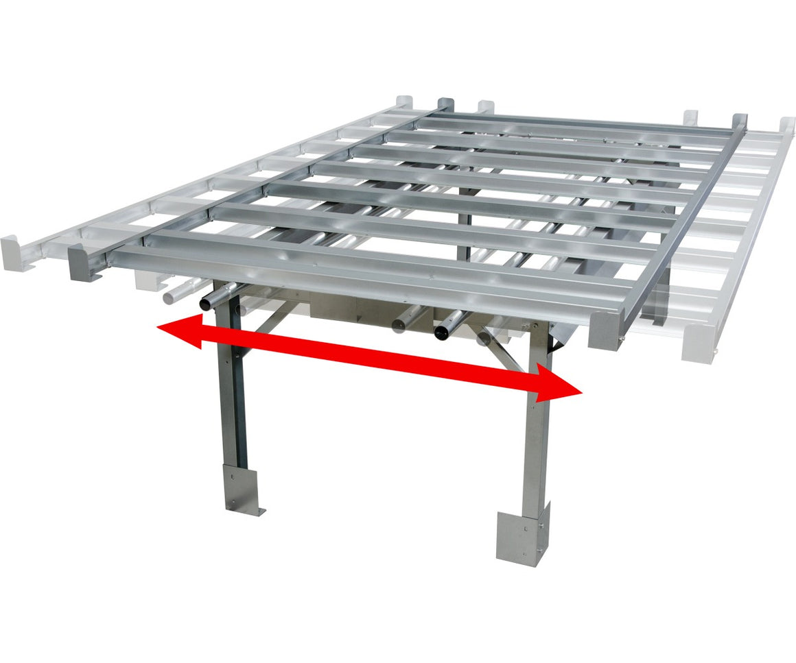 ActiveAqua 4x8ft rolling bench system with adjustable legs and expansion brackets.