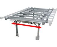 ActiveAqua 4x8ft rolling bench system with adjustable legs and expansion brackets.