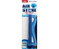 Blue 6-inch ActiveAqua air stone aquarium bubbler in packaging, releasing tiny air bubbles.