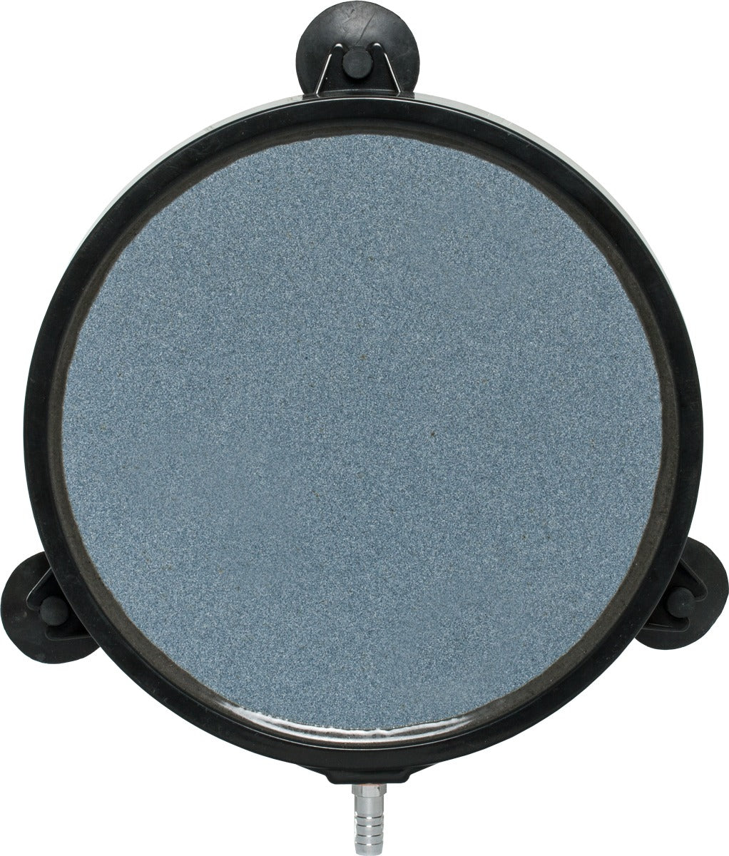 ActiveAqua 8-inch round aquarium air stone diffuser with suction cups and air connector.
