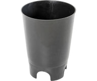 Black plastic 2-gallon outer bucket with integrated support legs.