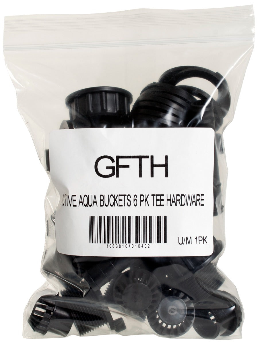 Bag of black Active Aqua GrowFlow half-inch tee hardware kit.