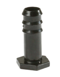 Black plastic barbed stopper with a hexagonal base.