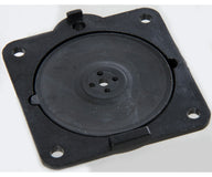 Black rubber diaphragm with four screw holes and a circular center design.