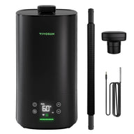 Black VIVOSUN smart Wi-Fi humidifier with digital display, flexible hose, output nozzle, and sensor probe.