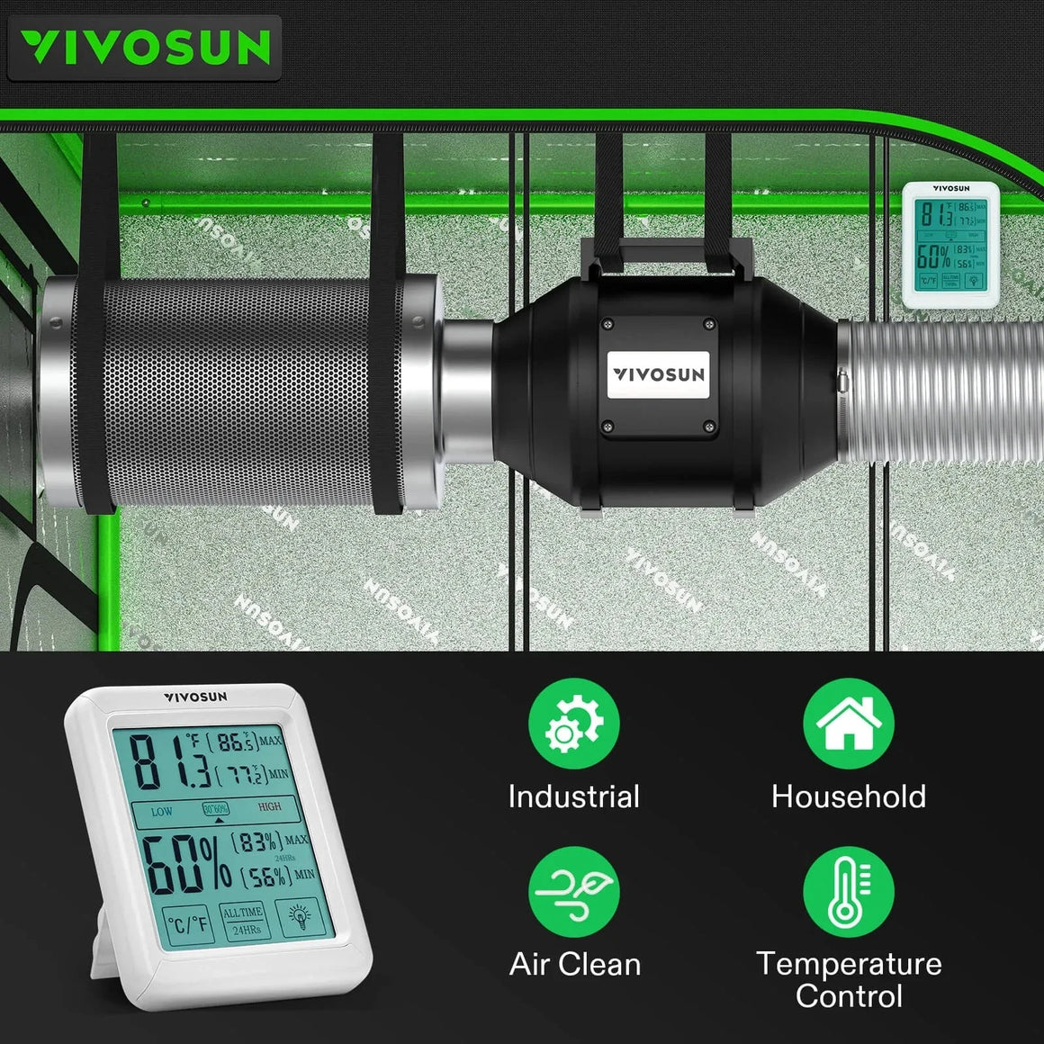 Vivosun Air Filtration Kit R6 Vivosun industrial