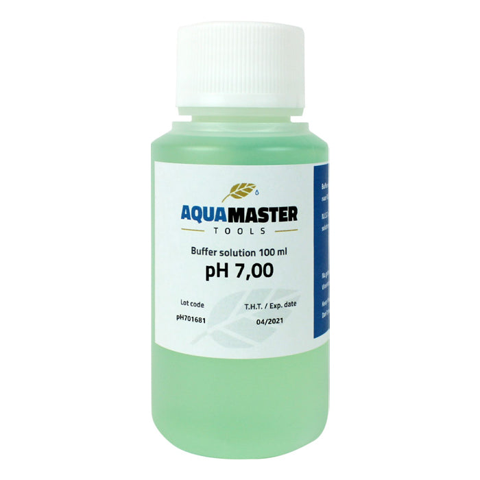 AquaMaster Tools pH 7.00 buffer solution in a 100ml bottle.
