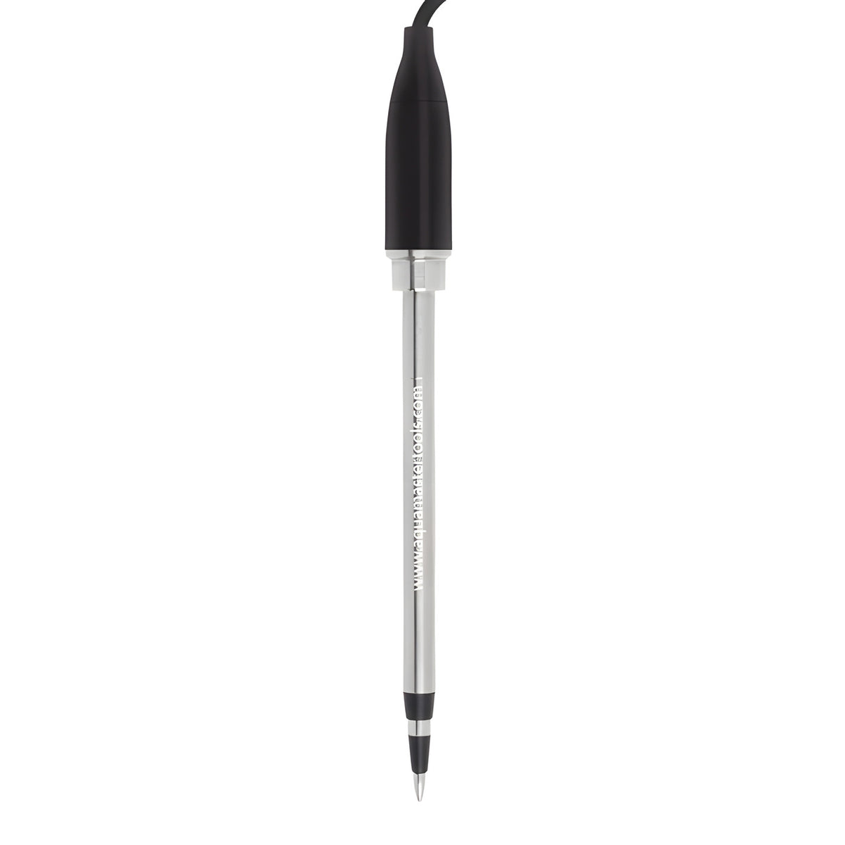 AquaMasterTools E300 Pro EC electrode with black top and silver probe.