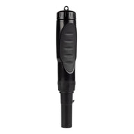 Black pen-style pH meter with rubber grip and CE marking.