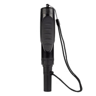 Black handheld pH meter with a black lanyard, buttons, and a tip.