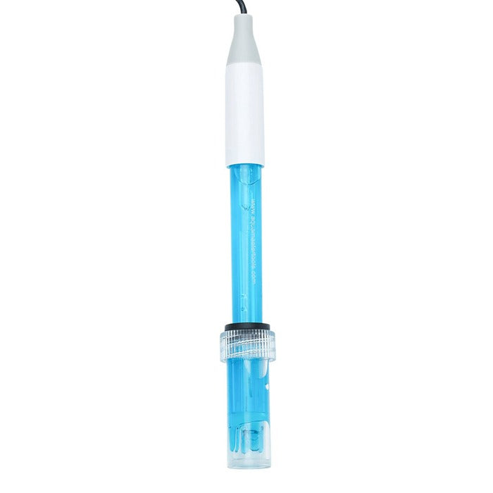 AquaMaster P700 Pro-2 pH electrode with blue liquid filling and clear protective cap.