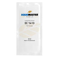 Aquamaster EC 1413 conductivity solution in a white packet, 20ml, made in the Netherlands.