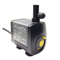Black Aquanita 500100 submersible water pump with yellow flow adjustment knob, 100GPH capacity.