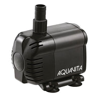 Black Aquanita water pump with outlet pipe and suction cups, 238 GPH.