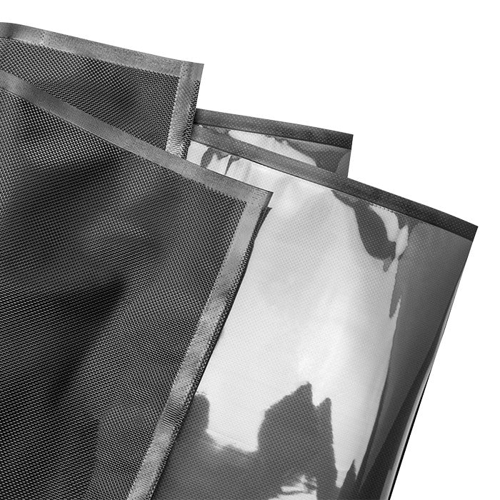 ArmorVac 15x20 5 mil precut vacuum seal bags in black and clear.