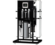 Axeon N-6000 reverse osmosis system with flowmeters, pressure gauges, and multiple membrane housings.