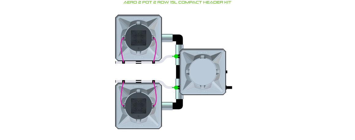 Alien Hydroponics AERO System - 2 Pot 2 Row