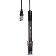 Bluelab ORP probe with BNC connector and black cable against a black background.