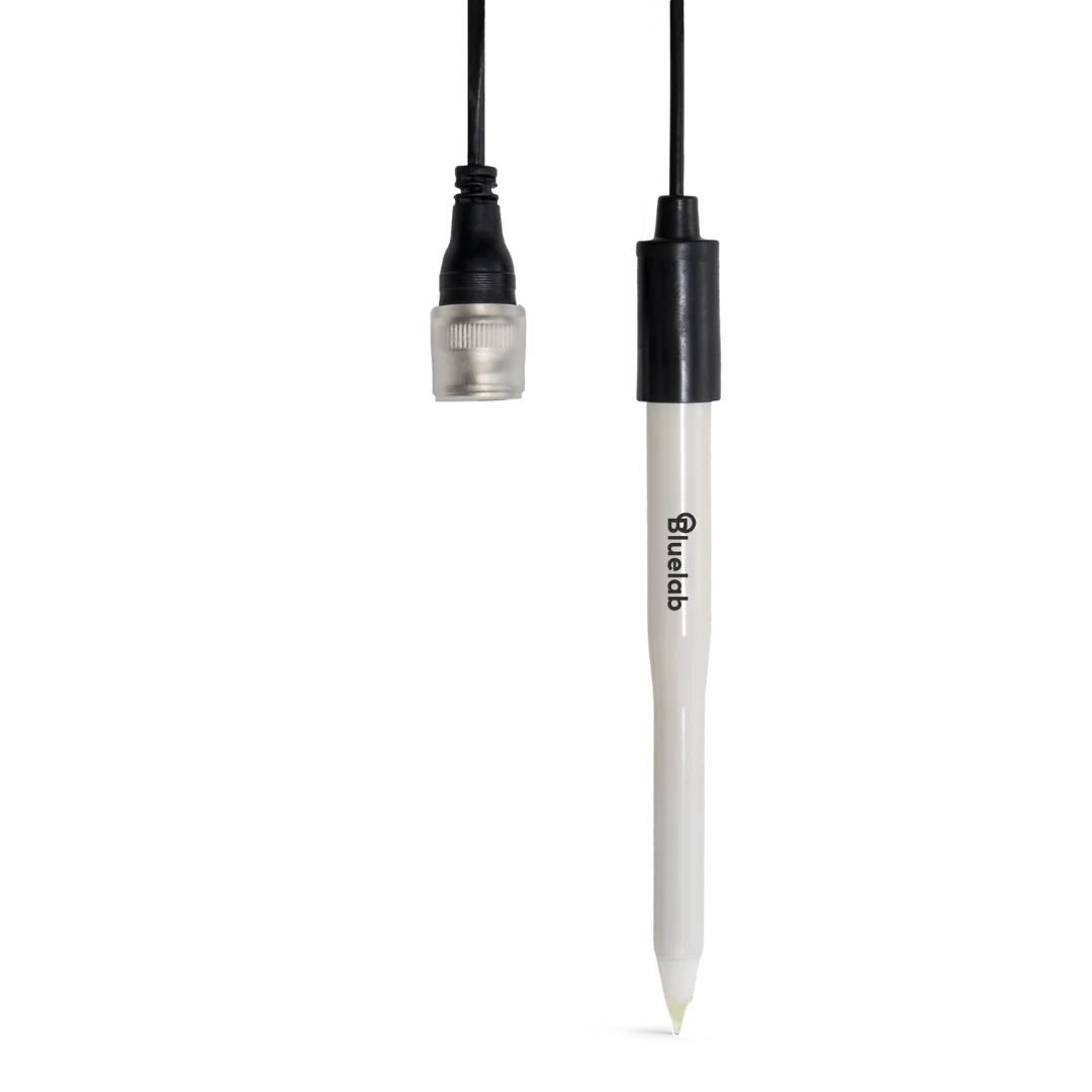 Bluelab soil pH probe with black cable and BNC connector.