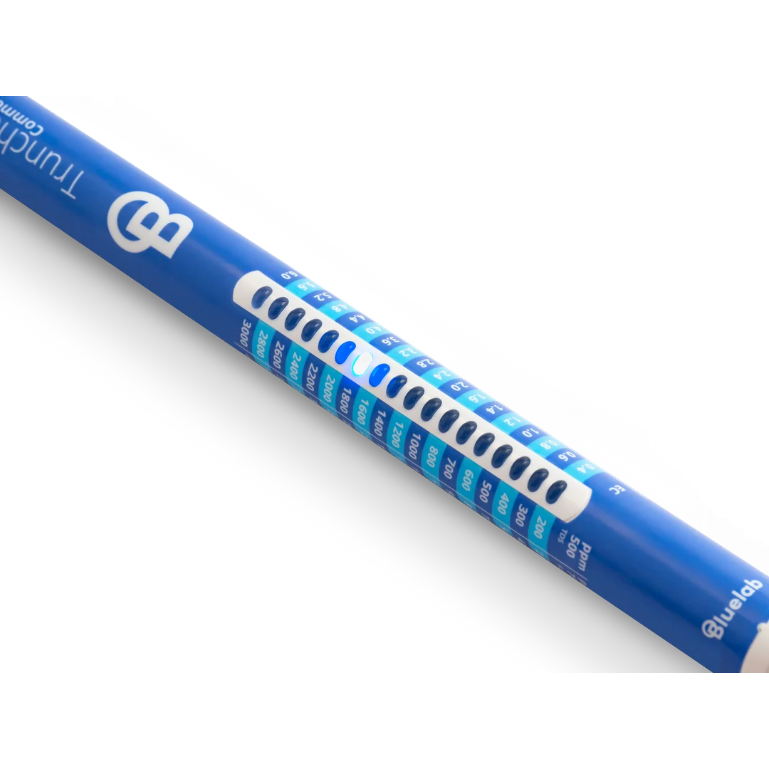 Bluelab Truncheon nutrient meter on a black background.