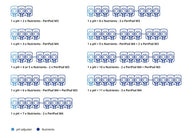 Bluelab PeriPod installation diagram showing various pH adjuster and nutrient combinations.