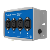 Bluelab Power Relay R4 240V with four outlets and a rotary dial on the side.