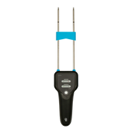 Bluelab Pulse EC-MC meter with twin metal probes and digital display for nutrient and moisture levels.