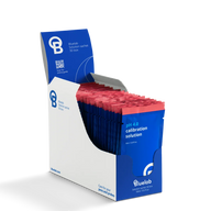 Bluelab pH 4.0 calibration solution sachets in a 30-count box. Blue and red packaging.