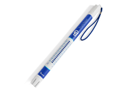 Bluelab Truncheon nutrient meter on a black background, with blue markings and lanyard.