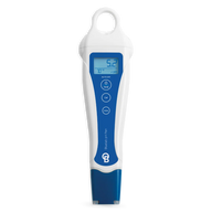 Bluelab pH pen with digital display showing 5.2 pH and 70°F, white and blue design.