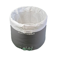 Boldtbags 65 gallon open wash liner with white interior, grey exterior, and two clamps on the bottom.