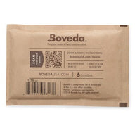 Boveda 62% 2-way humidity control pack, kraft paper packet with QR code and instructions.