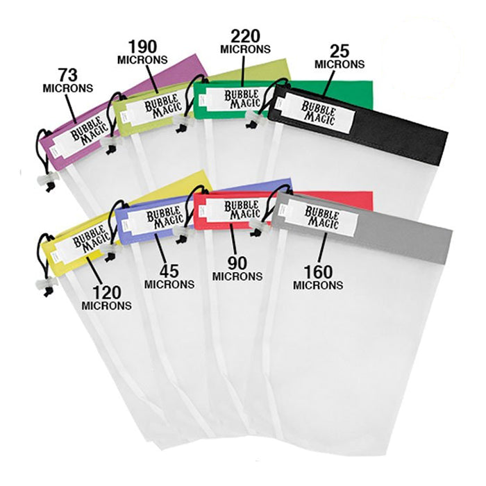 Bubble Magic 5-gallon 8-bag extraction kit with various micron sizes.