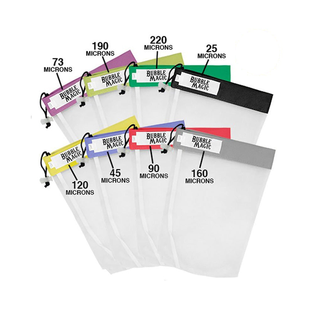 Bubble Magic 5-gallon 8-bag extraction kit with various micron sizes.
