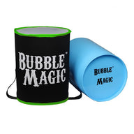 Black and green Bubble Magic bag with blue Bubble Magic bucket.