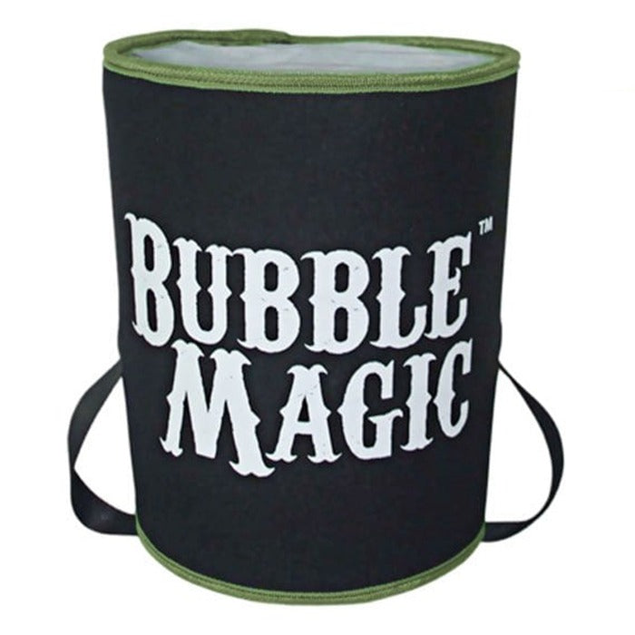 Black "Bubble Magic" extraction shaker bag with green trim and handles.