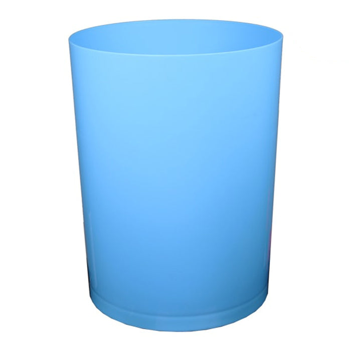 A plain, sky-blue cylindrical bucket with a white background.