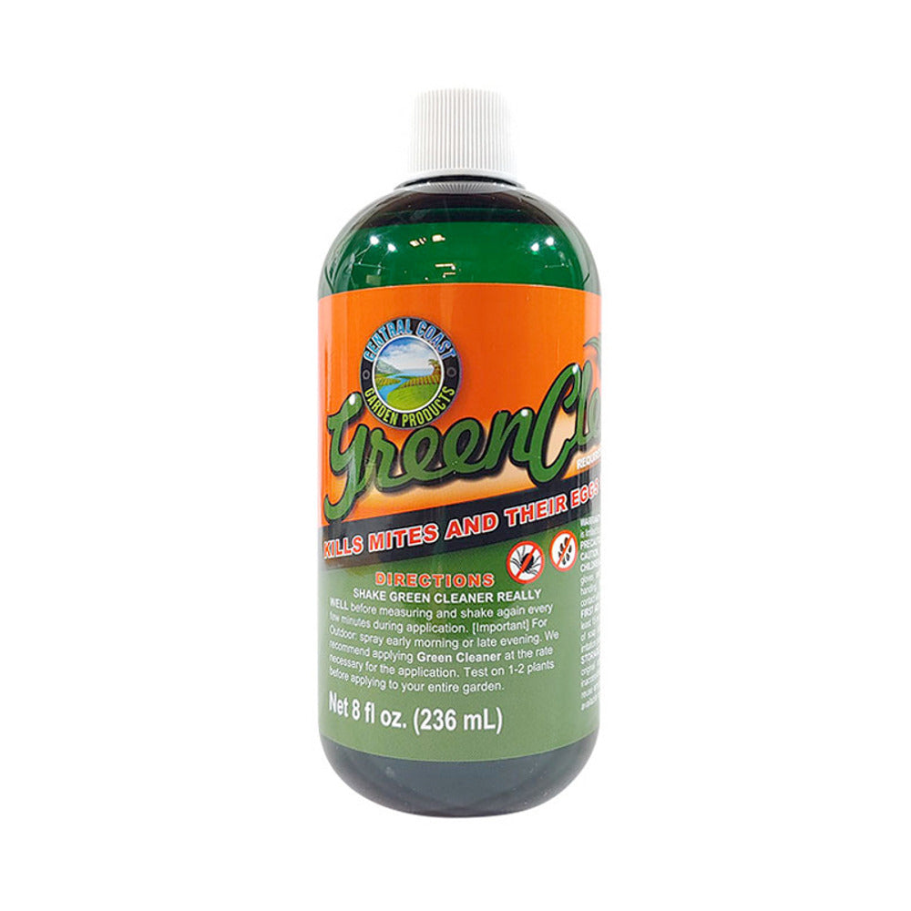 Central Coast Green Cleaner 8 fl oz bottle for killing mites and their eggs.