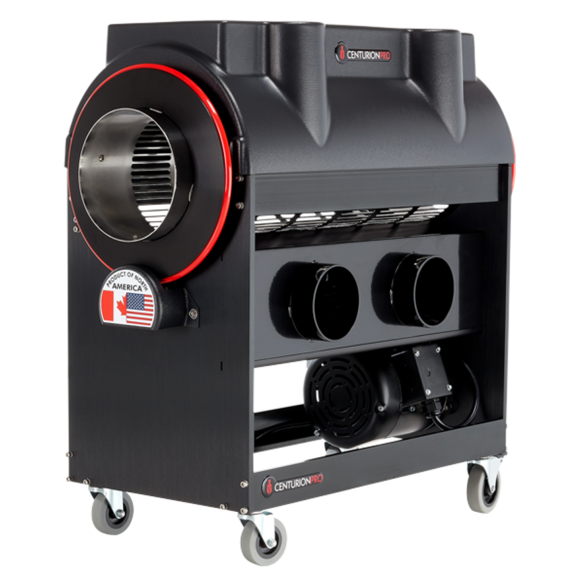 CenturionPro Original Wet/Dry Bud Hybrid Bud Trimmer in black with red accents and casters.
