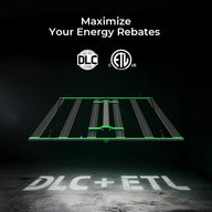CeresLux Bar X LED grow light, DLC QPL & ETL listed, projected on floor.