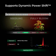 LED grow light for seedlings & flowering plants, adjustable spectrum, full spectrum + Far Red.