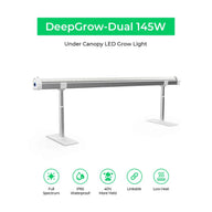 DeepGrow-Dual 145W LED grow light with full spectrum, IP65 waterproof, linkable, low heat.