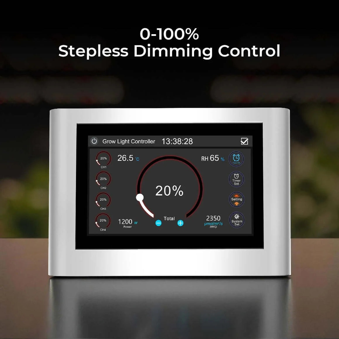 CeresLux WB01 LED Grow Light Controller with 0-100% stepless dimming control.