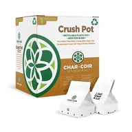 Char Coir 1 Gallon Crush Pot box with two smaller bags on white background.