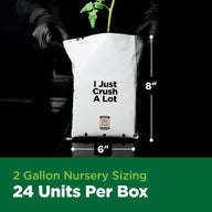 2 Gallon white grow bag with 
